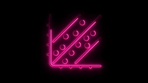 Animation of a pink neon scatter plot graph on black background for data vi.. Stock Footage 308191494