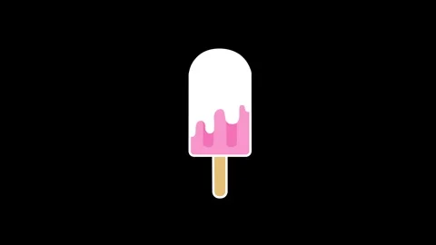 Animation of pink popsicle dripping on black background. Stock Footage 337547931