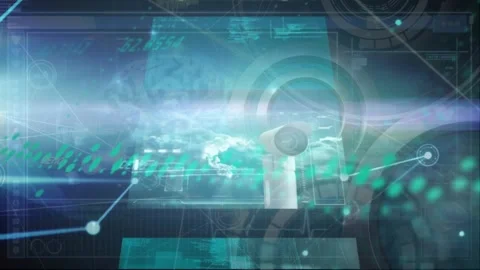 Animation of pink to purple pattern, connections and data processing Stock Footage 329568795