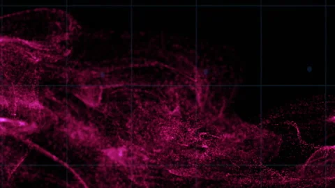 Animation of pink smoke effect with grid overlay and fluctuating graph lines Видео 313425627