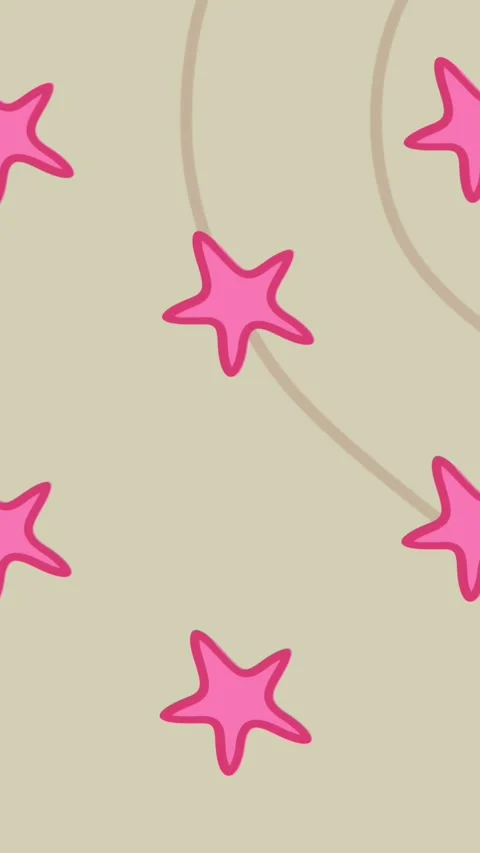 Animation of pink starfish repeated over shapes on beige background Stock Footage 342136620