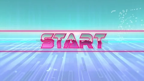 Animation of pink start text moving over programming data and bar graphs on blue 스톡 동영상 329168685
