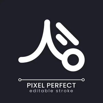 Animation pixel perfect white linear ui icon for dark theme Stock Illustration