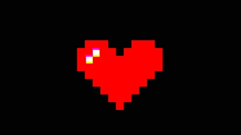 Animation of pixel style heart with glitch effect Stock Footage 85955895