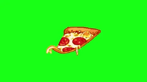 Animation of pizza on green screen 動画素材 335427192