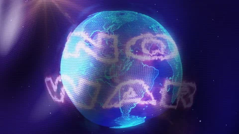 Animation Planet Earth with Fiery Text No War. Fabric structure 動画素材 201733776