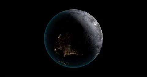 Animation of Planet Earth spin. view from space. Stock Footage 131355643