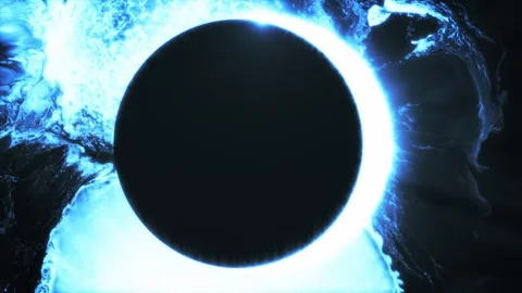 Animation Of Planet Eclipse In Nebula Stock Footage 249659829