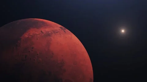 Animation of planet mars moving in space Stock Footage 296075020