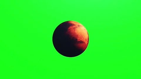 Animation of planet mars in space, greenscreen Stock Footage 296074902