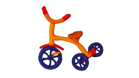 Animation Plasticine Bicycle. Alpha matte. 4K Video stock 72967603