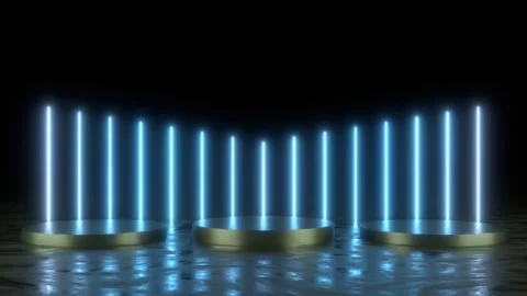 Animation platform with abstract background glowing lights colorful on black Stock Footage 278136550