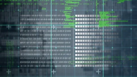 Animation of playback interface with lines of distortion over moving digital Stock Footage 328709789