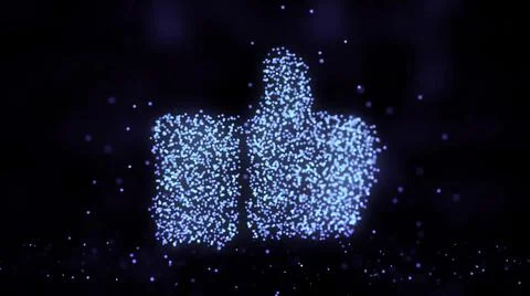 Animation of plexus network from like button symbol on colorful background with Stock Illustration