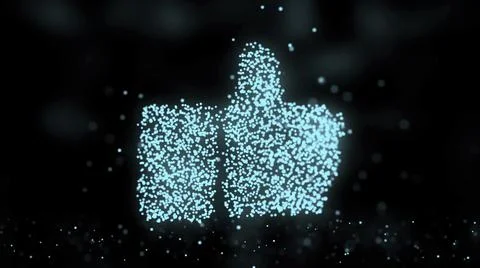 Animation of plexus network from like button symbol on colorful background with Stock Illustration