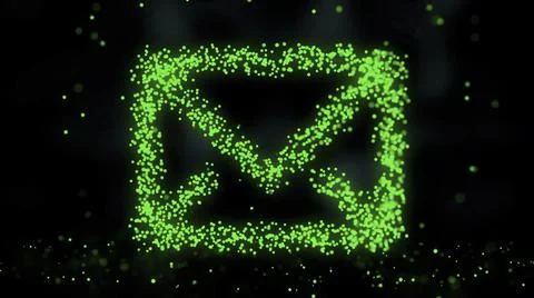 Animation of plexus network from e-mail symbol on colorful background with Illustrazione stock