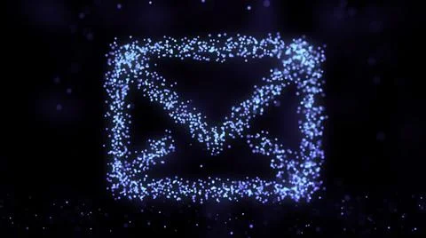 Animation of plexus network from e-mail symbol on colorful background with Illustrazione stock