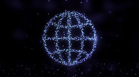 Animation of plexus network from Internet symbol on colorful background with Stock Illustration