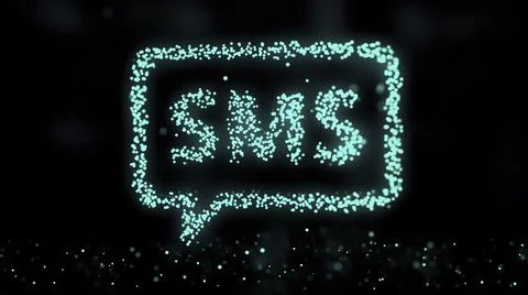 Animation of plexus network from sms symbol on colorful background with flowing Stock-Illustration