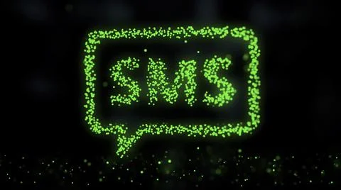 Animation of plexus network from sms symbol on colorful background with flowing Stock Illustration