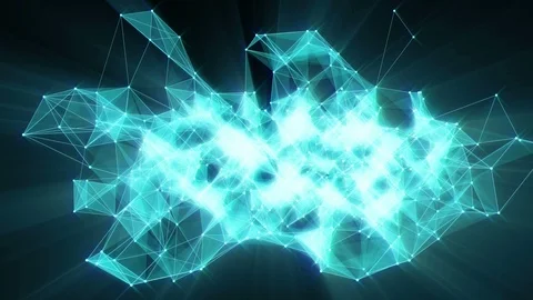 Animation of plexus network transforming to neon arab text - FUTURE. Stock Footage 103116578