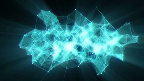Animation of plexus network transforming to neon french text - FUTURE. Stock Footage 103117034