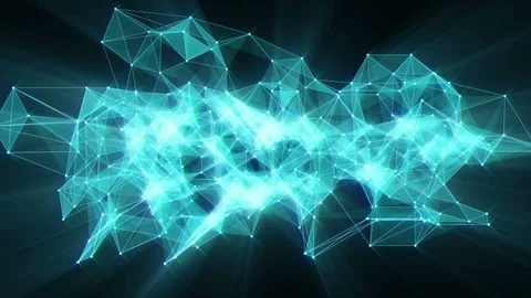 Animation of plexus network transforming to neon russian text - FUTURE. Stock Footage 103117228