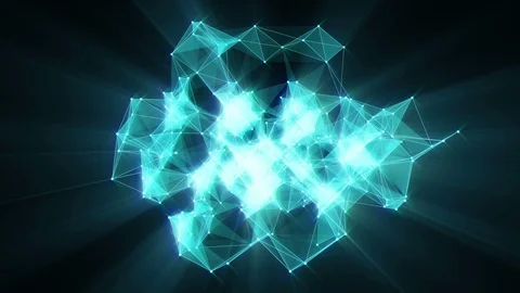 Animation of plexus network transforming to neon arab text - Stories. Stock Footage 103183333