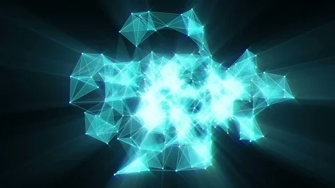 Animation of plexus network transforming to neon chinese text - Stories. Stock Footage 103183431