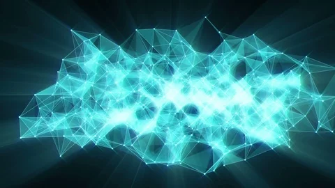 Animation of plexus network transforming to neon french text - Stories. Stock Footage 103183858