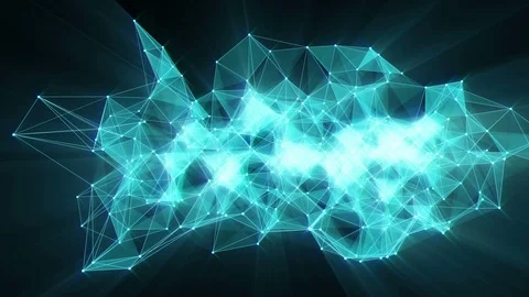 Animation of plexus network transforming to neon spanish text - Stories. Stock Footage 103184298