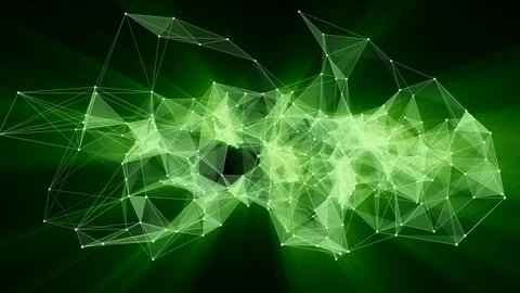 Animation of plexus network transforming to neon japanese text - Stories. Stock Footage 103184809