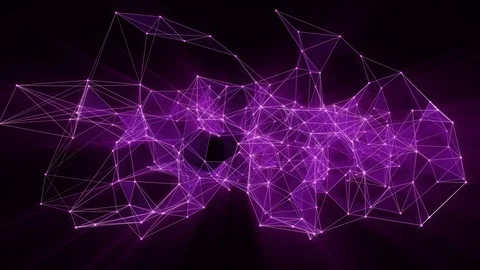 Animation of plexus network transforming to neon japanese text - Stories. Stock Footage 103185464