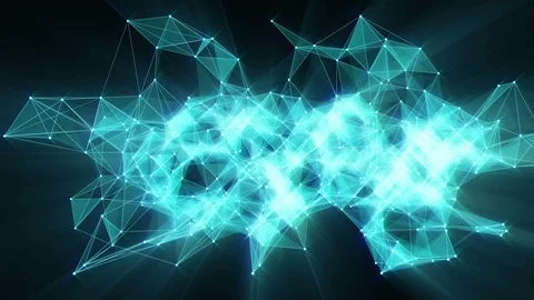 Animation of plexus network transforming to neon russian text - Thank you. Stock Footage 103235174