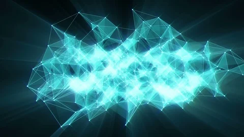 Animation of plexus network transforming to neon spanish text - Thank you. Stock Footage 103235223