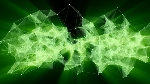 Animation of plexus network transforming to neon deutsch text - Thank you. Stock Footage 103235379