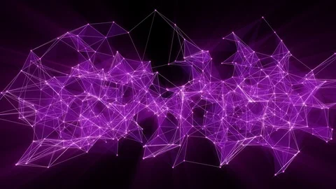 Animation of plexus network transforming to neon deutsch text - Thank you. Stock Footage 103235979