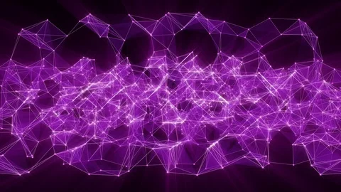 Animation of plexus network transforming to neon japanese text - Thank you. Stock Footage 103236244