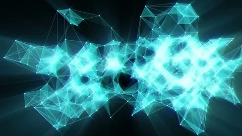 Animation of plexus network transforming to neon chinese text - Join us. Stock Footage 103286797