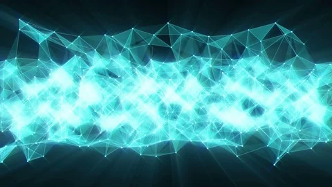Animation of plexus network transforming to neon deutsch text - Join us. Stock Footage 103286944