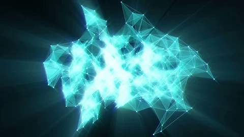 Animation of plexus network transforming to neon chinese text - welcome. Stock Footage 103337787