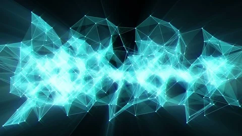 Animation of plexus network transforming to neon french text - welcome. Stock Footage 103338825