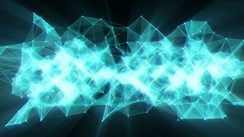 Animation of plexus network transforming to neon spanish text - welcome. Vidéo 103339649