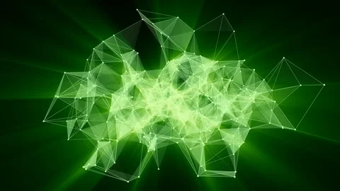 Animation of plexus network transforming to neon japanese text - welcome. Stock Footage 103340730