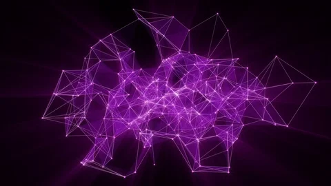 Animation of plexus network transforming to neon japanese text - welcome. Stock Footage 103342439