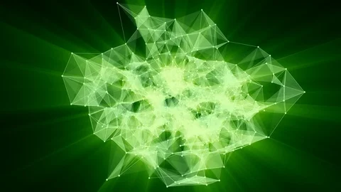 Animation of plexus network transforming to neon japanese text - communication. Stock Footage 103400893