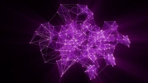 Animation of plexus network transforming to neon chinese text - communication. Stock Footage 103401025