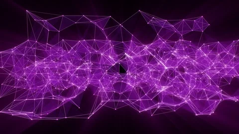 Animation of plexus network transforming to neon deutsch text - communication. Stock Footage 103401065