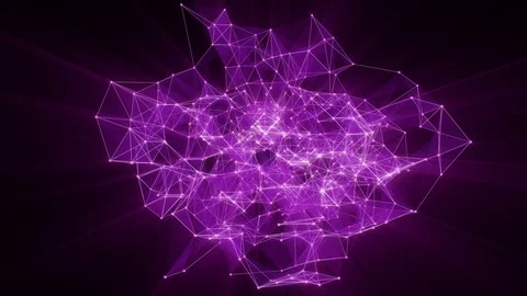 Animation of plexus network transforming to neon japanese text - communication. Stock Footage 103401141
