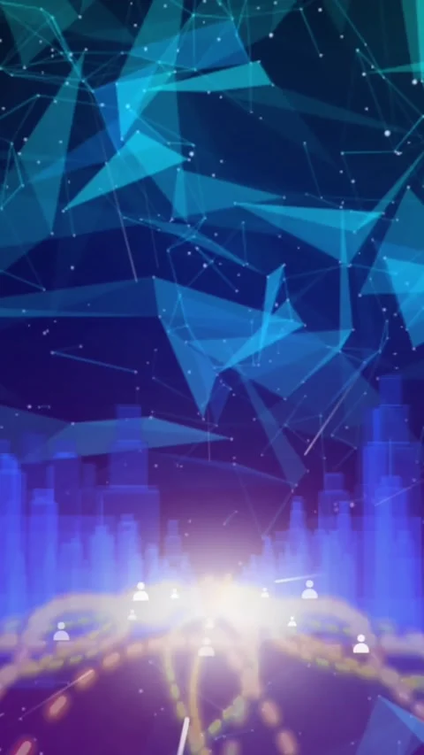 Animation of plexus networks, profile icons and glowing light trails against 3d Stock Footage 344693710